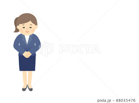 おじぎをするスーツの女性 全身 おじぎをするスーツの女性 全身 88035476