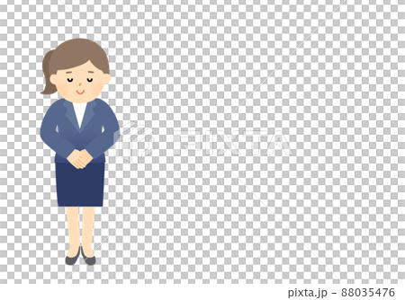 おじぎをするスーツの女性 全身 おじぎをするスーツの女性 全身 88035476