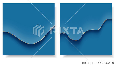 Set of wavy background in blue color with gold lines. Designed web or stationery background. Waved illustration. Vector eps 10 Set of wavy background in blue color with gold lines. Designed web or stationery background. Waved illustration. Vector eps 10 88036016