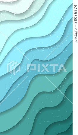 Abstract blue ocean or sea background with waves and water drops. Design illustration. Vector eps 10 88036274