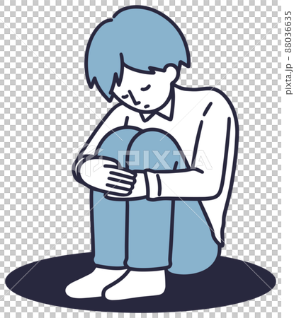 Lonely man simple illustration Lonely man simple illustration 88036635