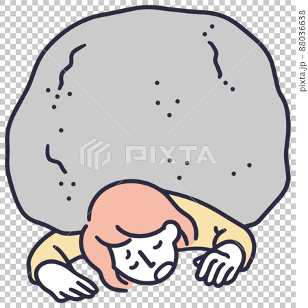 負荷に苦しむ女性 シンプルイラスト 負荷に苦しむ女性 シンプルイラスト 88036638