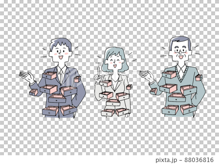 引き出しの多い人々のセット コミカルな手書きの人物 ベクター、線画にカラー 引き出しの多い人々のセット コミカルな手書きの人物 ベクター、線画にカラー 88036816