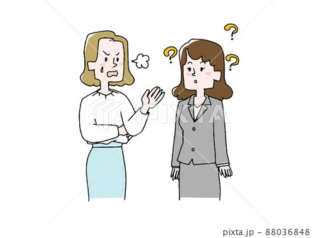 無自覚で人を困らせてしまう女性社員 コミカルな手書きの人物 ベクター、線画にカラー 無自覚で人を困らせてしまう女性社員 コミカルな手書きの人物 ベクター、線画にカラー 88036848