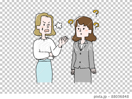 無自覚で人を困らせてしまう女性社員 コミカルな手書きの人物 ベクター、線画にカラー 無自覚で人を困らせてしまう女性社員 コミカルな手書きの人物 ベクター、線画にカラー 88036848