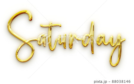 Golden volumetric 3D Text of the inscription Saturday isolated cut out Golden volumetric 3D Text of the inscription Saturday isolated cut out 88038146