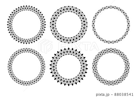 Circle geometric patterns for decorative round frames. Circle geometric patterns for decorative round frames. 88038541