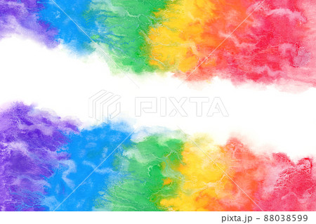 空 雲 虹 水彩 カラフル 背景のイラスト素材 [88038599] - PIXTA