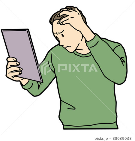 薄毛で悩む男性 イラスト 薄毛で悩む男性 イラスト 88039038