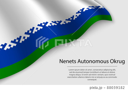 Wave flag of Nenets Autonomous Okrug is a region of Russia. Wave flag of Nenets Autonomous Okrug is a region of Russia. 88039182