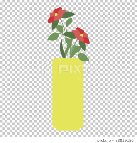 Illustration of a red flower in a vase 88039186