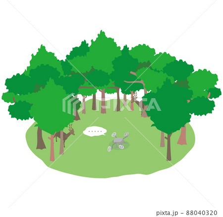 操作不能になり山中に墜落して放置されたドローン 88040320