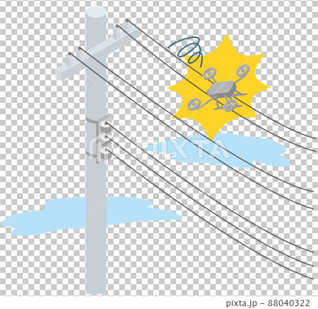 無人機因飛機故障而墜毀在電線中 無人機因飛機故障而墜毀在電線中 88040322