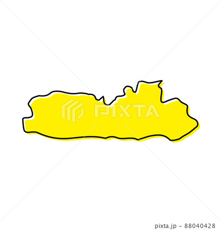 Simple outline map of Meghalaya is a state of India. 88040428