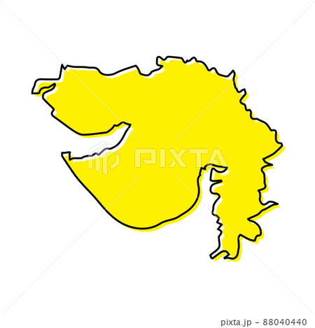 Simple outline map of Gujarat is a state of India. 88040440