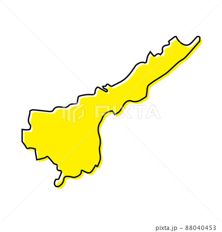 Simple outline map of Andhra Pradesh is a state of India. 88040453