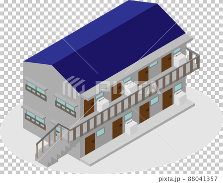 An old apartment with a washing machine in an isometric aisle 88041357