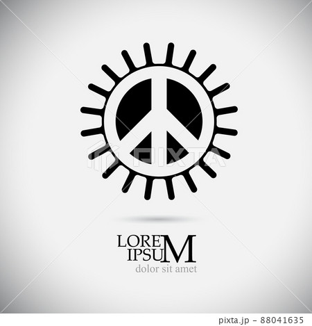 Peace icon isolated . Hippie symbol of peace....のイラスト素材 [88041635] - PIXTA