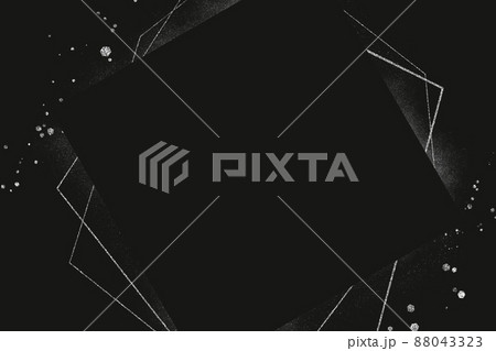 ダーク抽象フレーム)黒背景の中央に四角いスペース 幾何学的 銀色のグリッター クリスマス パーティ ダーク抽象フレーム)黒背景の中央に四角いスペース 幾何学的 銀色のグリッター クリスマス パーティ 88043323