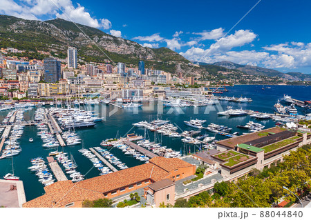 Monte Carlo, Monaco. Aerial view on a sunny day 88044840