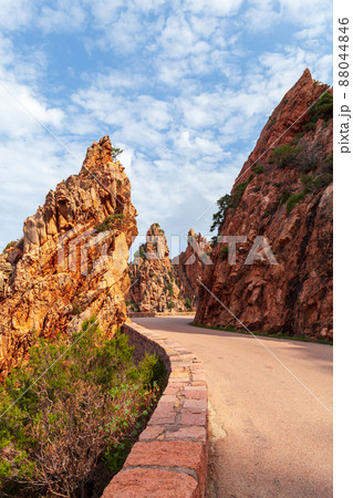 Empty mountain road at the Calanques de Piana 88044846