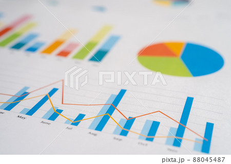 chart or graph paper. Financial, account, statistics and business data concept. chart or graph paper. Financial, account, statistics and business data concept. 88045487