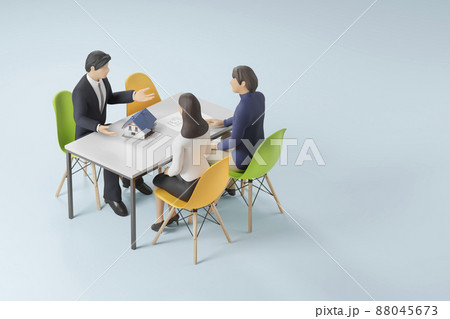 顧客に住宅の提案を行うセールスマン / ハウジング・建築設計・不動産販売・提案営業のイメージ 88045673