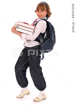 Girl holds the books 88045806