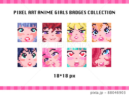 8 bit of pixel women's character. Anime Cartoon Girl wears kimono clothes  in vector illustrations for game assets or cross stitch patterns. 13483672  Vector Art at Vecteezy
