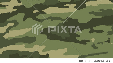 Panoramic green army flora background texture - Vector 88048183