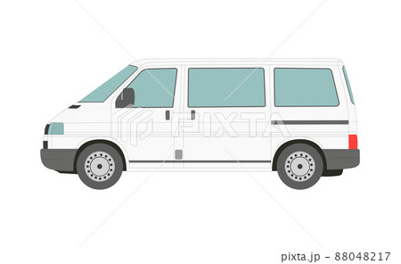 Big white passenger truck isolated on white background - Vector 88048217
