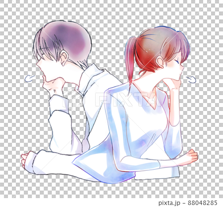 Men and women passing each other sigh 88048285