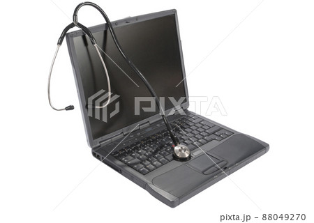 medicine technology. laptop with stethoscope medicine technology. laptop with stethoscope 88049270