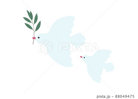 飛んでいる白っぽい水色の鳩の親子- 平和・Peace Day・停戦のイメージ素材 飛んでいる白っぽい水色の鳩の親子- 平和・Peace Day・停戦のイメージ素材 88049475