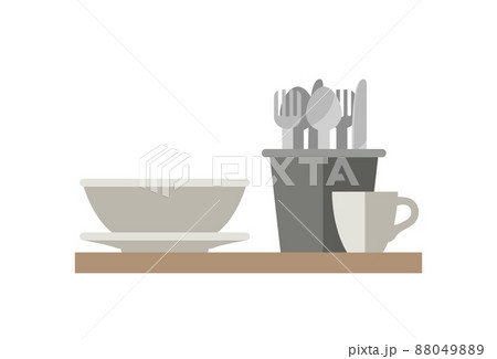 Kitchenware in flat style on a white background. 88049889