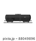 Black railway tanker with oil or other fuel. 88049896