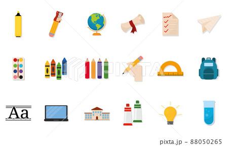 Set supplies school vector illustration Set supplies school vector illustration 88050265