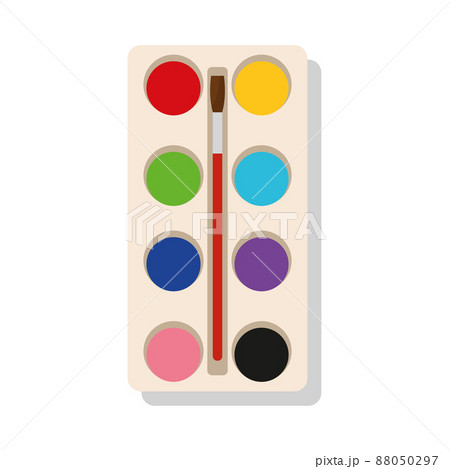 Isolated color paint supplies school vector illustration Isolated color paint supplies school vector illustration 88050297