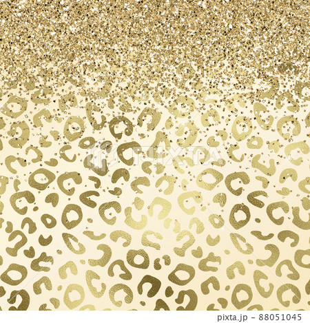 Golden leopard print texture, gold glitter gradienr background. 88051045