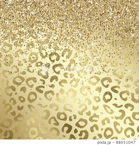 Golden leopard print texture, gold glitter gradienr background. 88051047