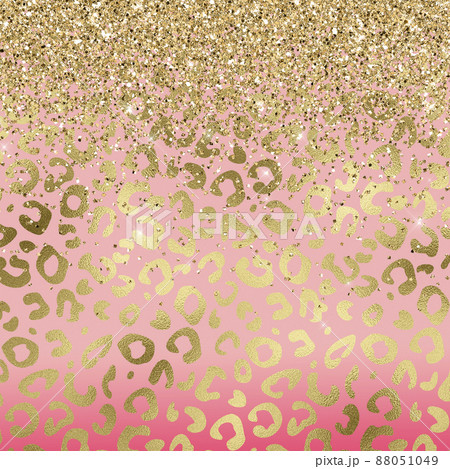 Golden leopard print texture, gold glitter gradienr background. 88051049