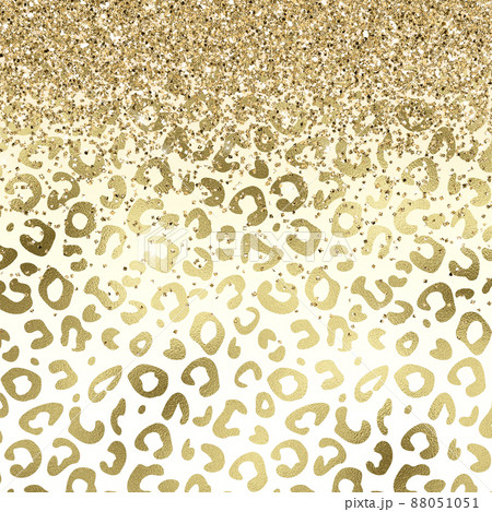 Golden leopard print texture, gold glitter gradienr background. 88051051