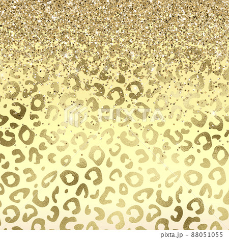 Golden leopard print texture, gold glitter gradienr background. 88051055