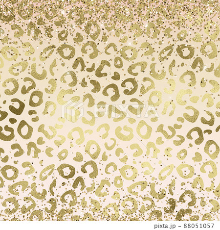 Golden leopard print texture, gold glitter gradienr background. 88051057