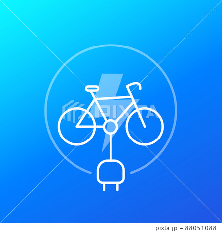 electric bike icon, linear design 88051088