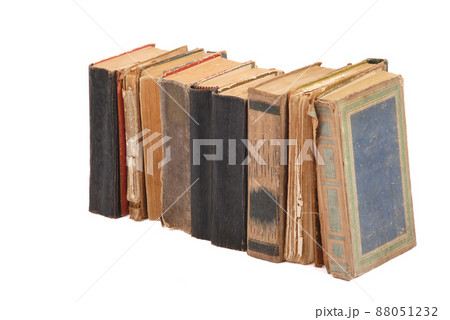 Stacked old books of different shape and color Stacked old books of different shape and color 88051232