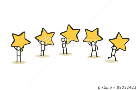 Customer review five star choice vector illustration satisfaction man and woman. Concept business success feedback good quality service. Best rate background experience vote client banner. Award like Customer review five star choice vector illustration satisfaction man and woman. Concept business success feedback good quality service. Best rate background experience vote client banner. Award like 88052423