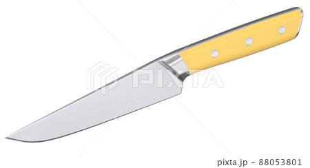 Chef's kitchen knife with a wooden handle isolated on white background. 88053801