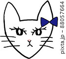 猫の女の子　ねこ　青いリボン 88057664