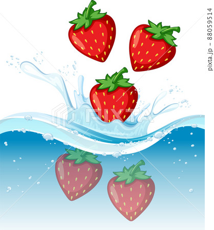 A water splash with strawberry on white background A water splash with strawberry on white background 88059514